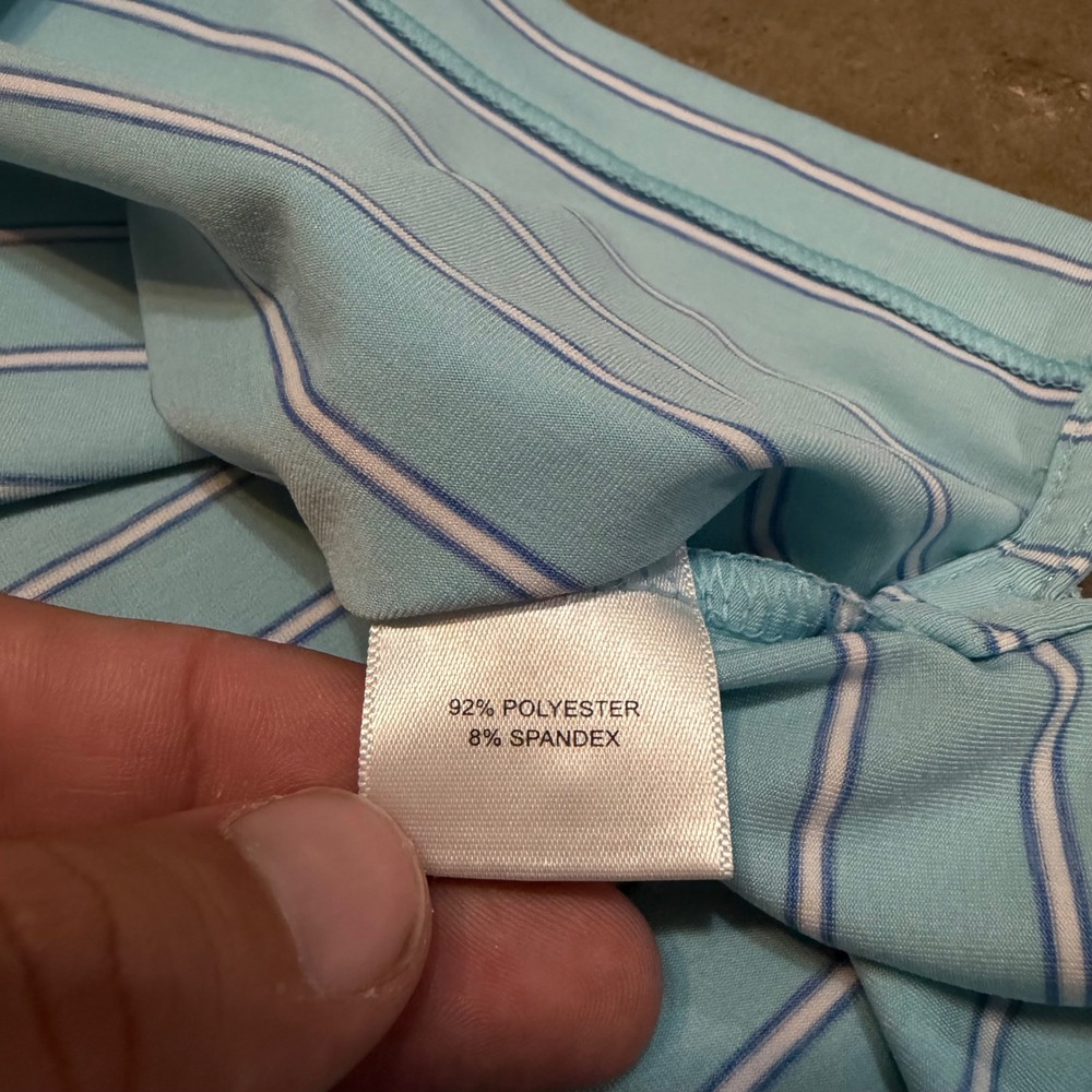 Peter Millar Polo Shirt Mens XXL Blue Striped Summer Comfort MS21EK31S - Picture 4 of 8